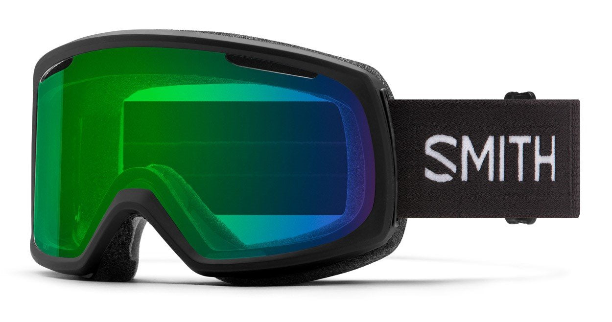 Smith Riot Ski / Snow Goggles Black, Everyday Green Mirror Lens + Bonus New