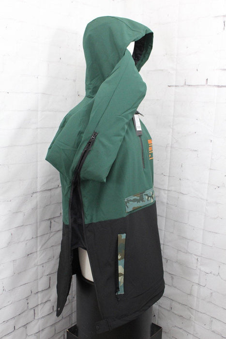Rome SDS Field Anorak, 1/4 Zip Snowboard Jacket, Men's Small, Green / Black New