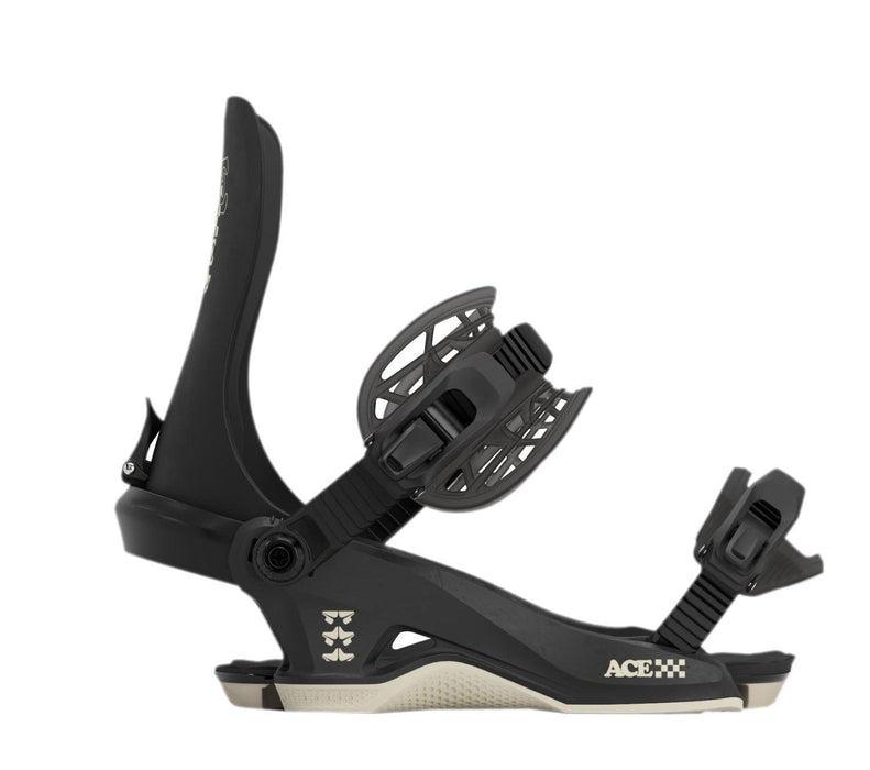 Rome Ace Snowboard Bindings, Youth Small (US 5-7.5) Black New 2024