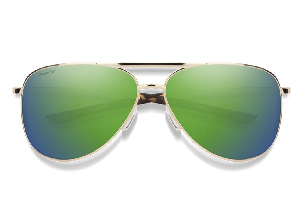 Smith Serpico 2 Sunglasses Gold Frame, ChromaPop Polarized Green Mirror Lens New