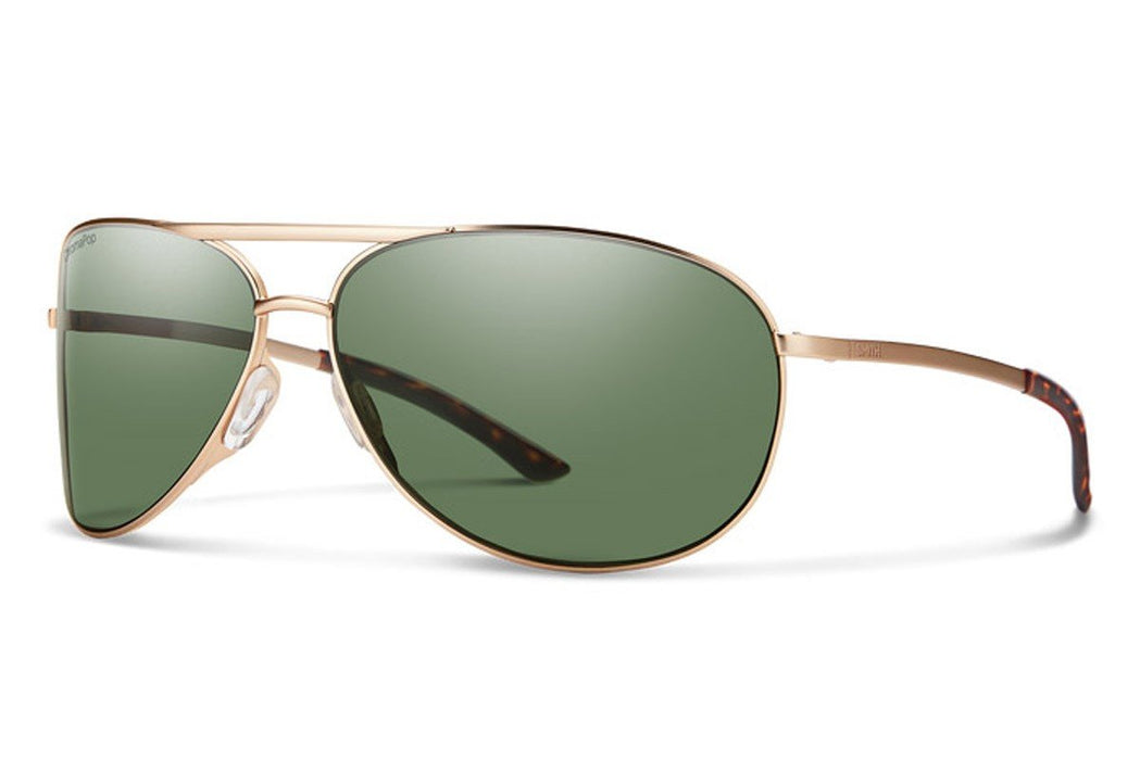 Smith Serpico 2 Sunglasses Matte Gold Frame, ChromaPop Gray Green Lens New