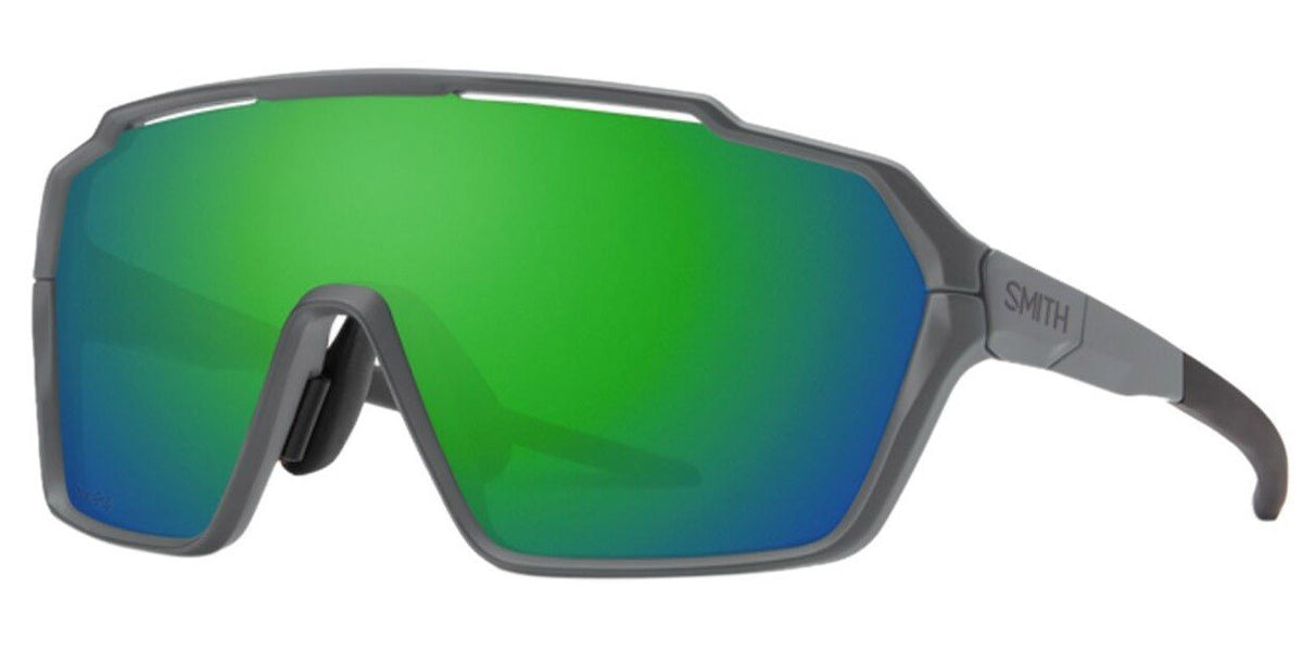 Smith Shift MAG Sunglasses Matte Cement Frame, ChromaPop Green Mirror Lens  New