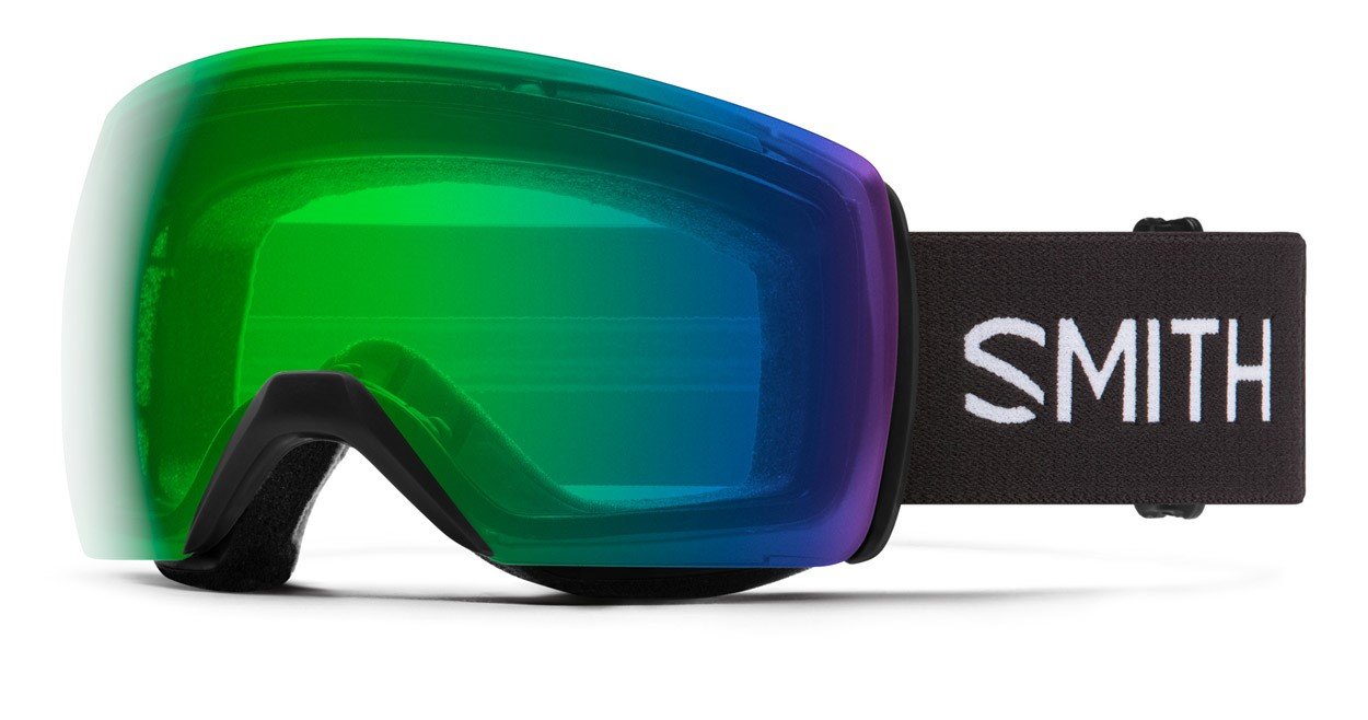 Smith Skyline XL Snow Goggles Black Frame, Chromapop Everyday Green Mirror Lens