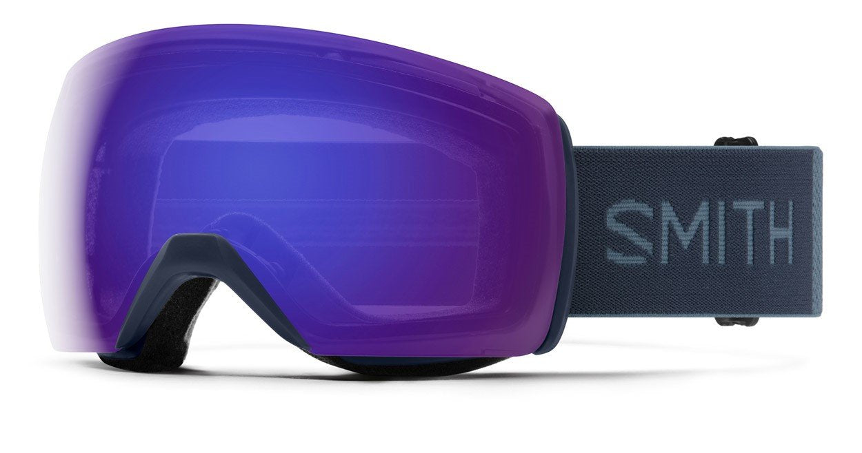 smith skyline goggles Smith Skyline XL Snow Goggles French Navy/Chromapop Everyday Violet Mirror