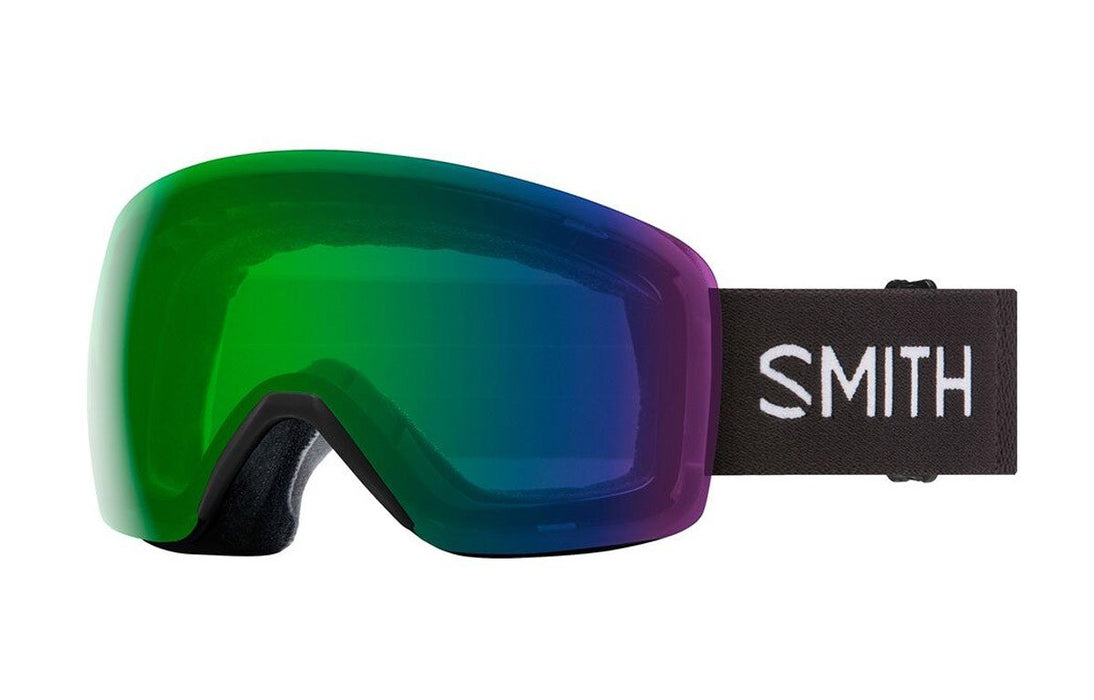 Smith Skyline Snow Goggles Black Frame, Chromapop Everyday Green Mirror Lens New
