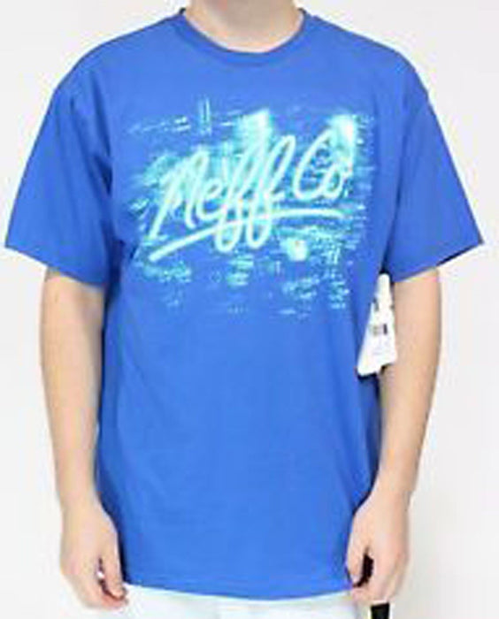 Neff Skyliner Cotton Short Sleeve Tee T-Shirt, Men's Large, Royal Blue New