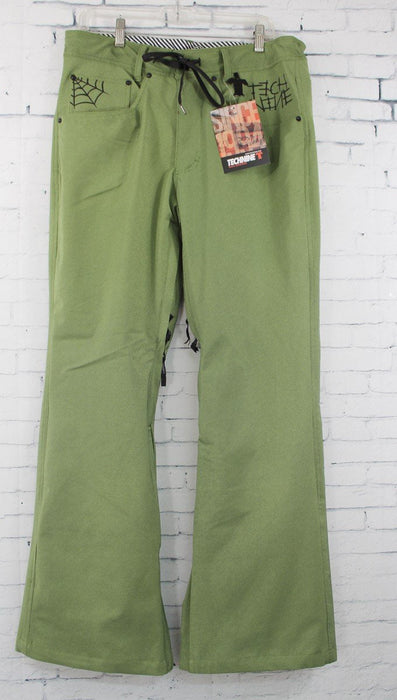 Technine Men's Slimish Denim Shell Snowboard Pants Large Army Green New