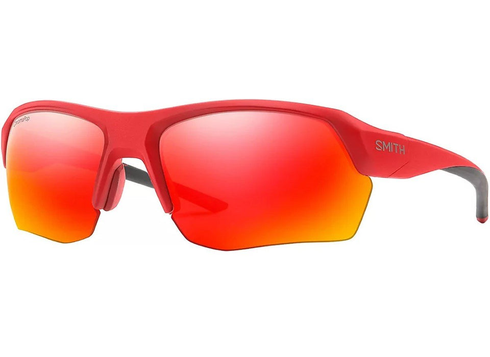 Smith Tempo Max Sunglasses Matte Rise Frame, Chromapop Sun Red Mirror +Bonus New