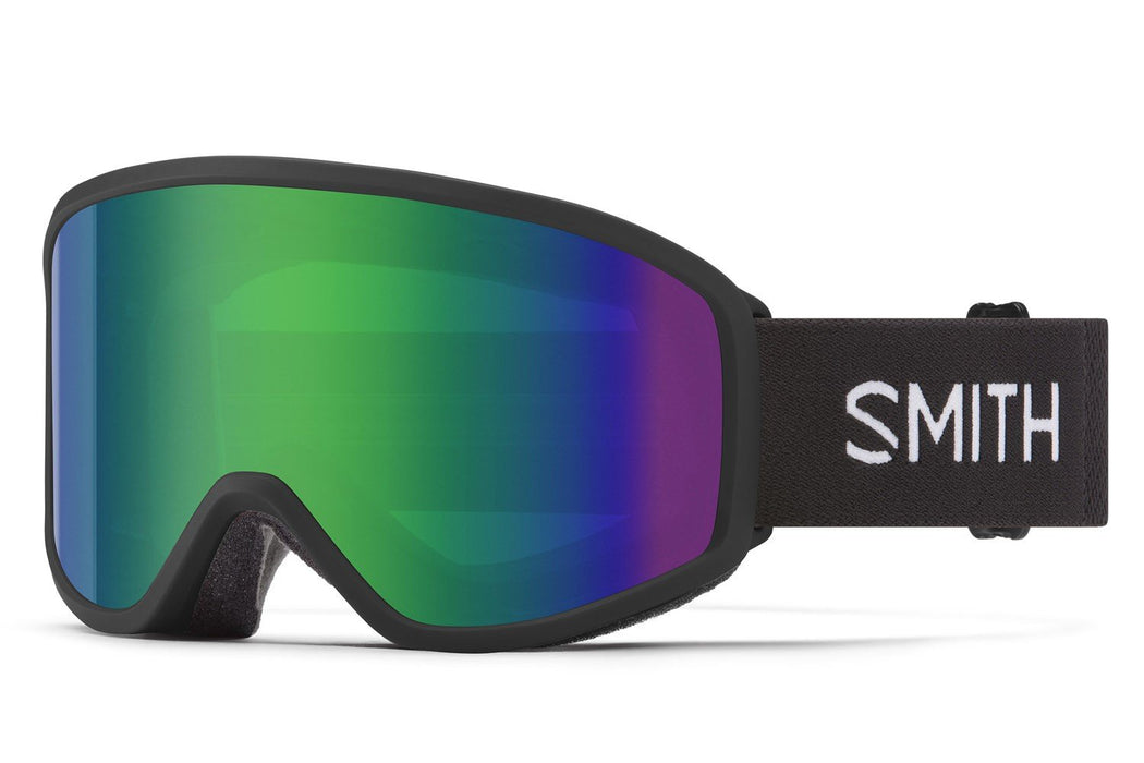 Smith Reason OTG Ski/Snow Goggles Black Frame, Green Sol-X Mirror Lens New 2023