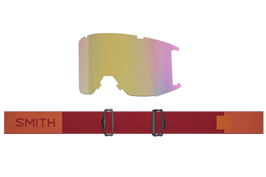 Smith Squad XL Snow Goggles Carnelian, ChromaPop Everyday Red Mirror Lens +Bonus