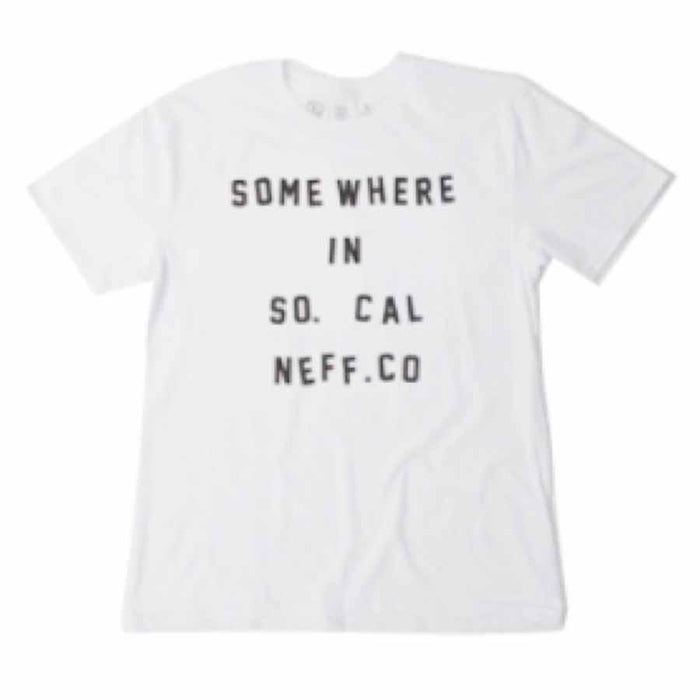Neff Somewhere Cotton Crew Neck Short Sleeve Tee T-Shirt, Men's Large White New