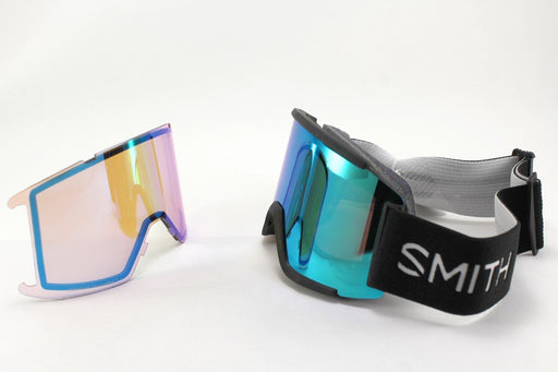 Smith Squad XL Snow Goggles Black, Chromapop Sun Green Mirror Lens + Bonus