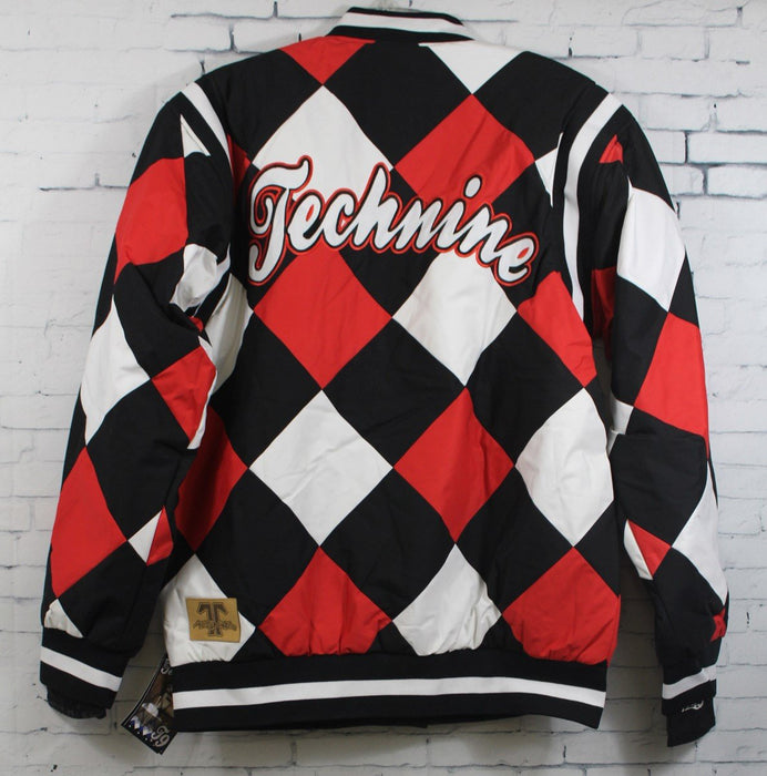 Technine Diamond Insulated Baseball Jacket Mens Size Medium Red White Black New