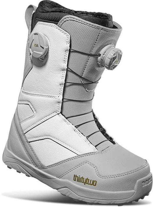 Thirtytwo STW Double Boa Snowboard Boots, US Womens 6, Grey/White New 2023