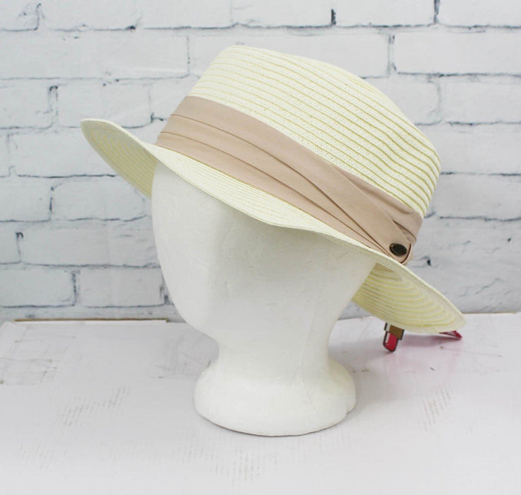 Neff Trisha Wide Brim Straw Hat, Women's L/XL (57 cm head circumference), Tan