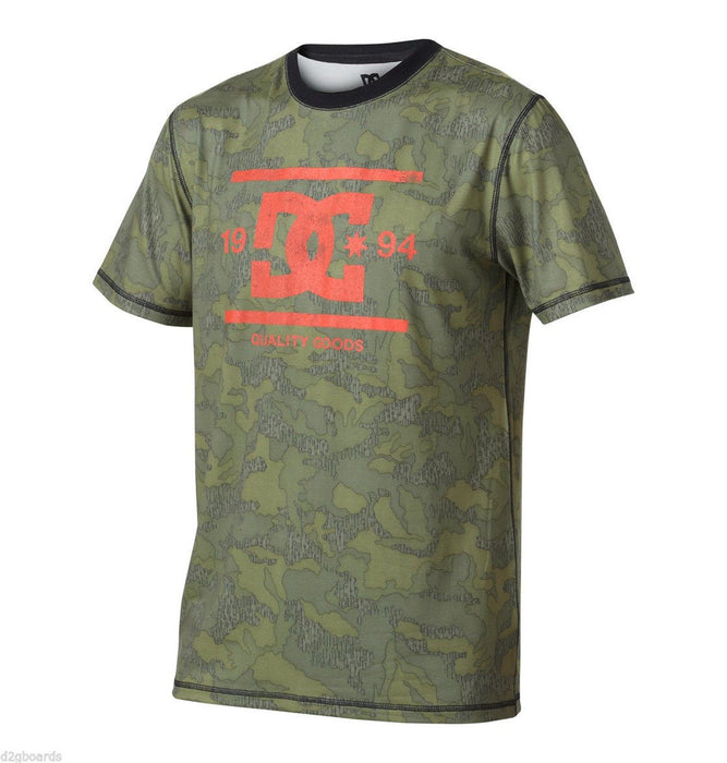 DC Men's Vile First Layer Short Sleeve Crew Shirt Large Overlay Camo Green New