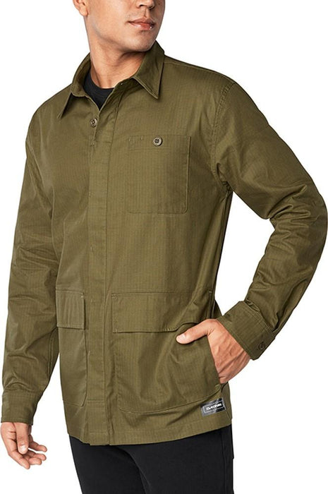 Dakine Wilder Button-Up Long Sleeve Shirt Jacket, Men's Large, Dark Olive New