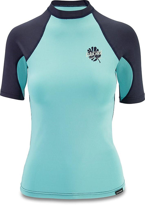 Dakine Flow Short Sleeve Snug Fit Rash Guard Surf Shirt Women's Medium Nile Blue