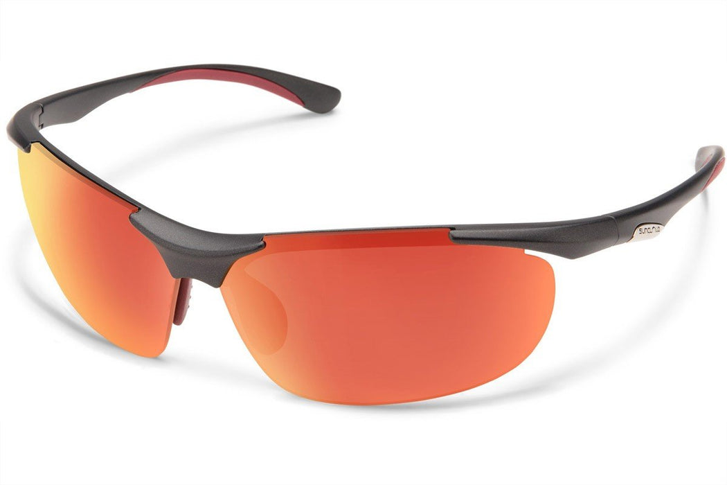 SunCloud Whip Sunglasses Matte Graphite Polarized Red Mirror Lens +Contrast Lens