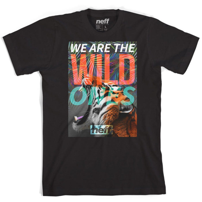 Neff Wild Ones Cotton Crew Neck Short Sleeve T-Shirt, Men's Large, Black