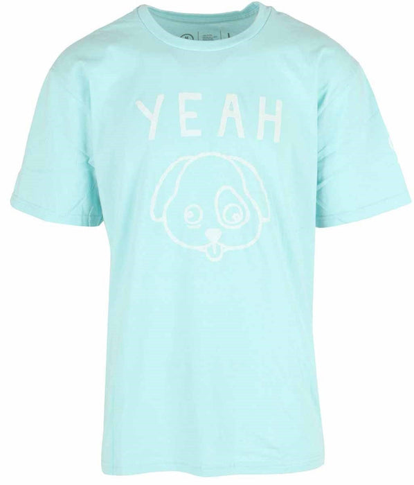 Neff Yeah Dog Cotton Short Sleeve Tee T-Shirt, Men's Large Pastel Turquoise New