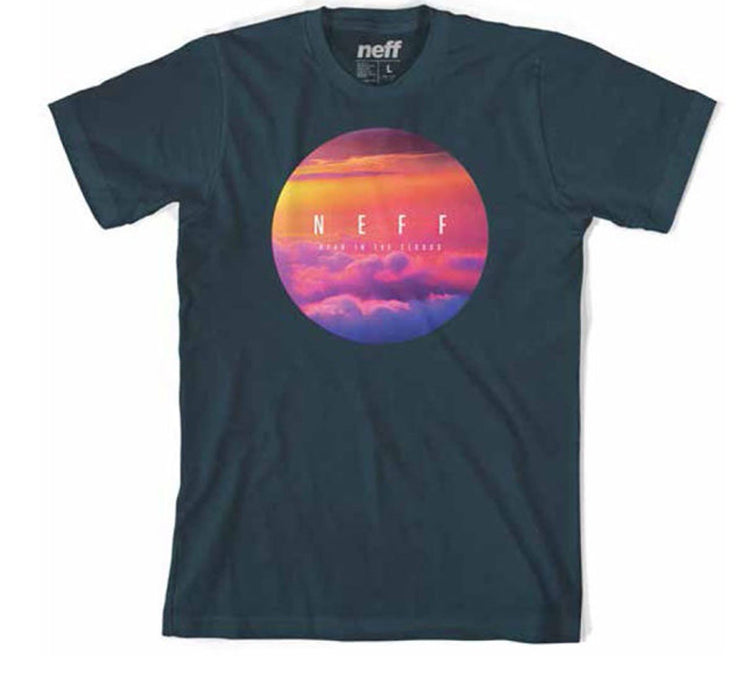 Neff Youth Head In The Clouds Short Sleeve T-Shirt Tee Medium Navy Blue New