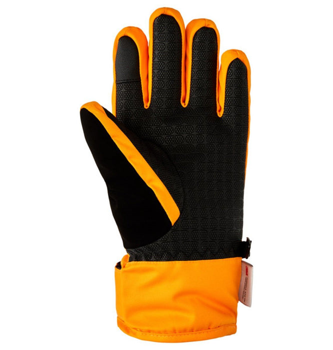 DC Franchise Snowboard Gloves, Boy's Medium, Orange Popsicle New