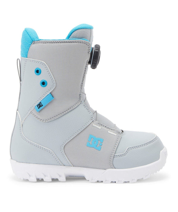 DC Youth Scout Boa Snowboard Boots, Kids Size 3, Grey/Blue 2024