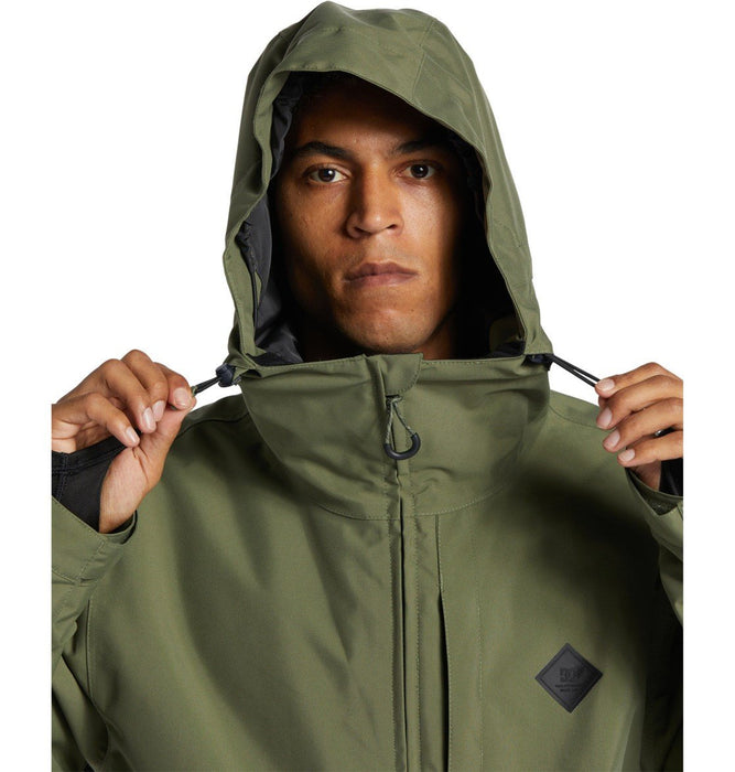 DC Basis Snowboard Jacket, Men's Size Medium, Four Leaf Clover Green Black New