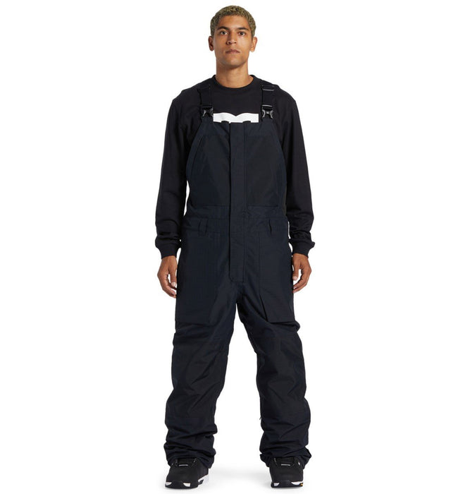 DC Shadow Bib 15K Shell Snowboard Pants, Men's Medium, Solid Black New