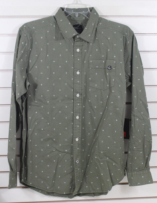 Dakine Men's Backyard Button Down Long Sleeve Cotton Shirt Large Olive Green New