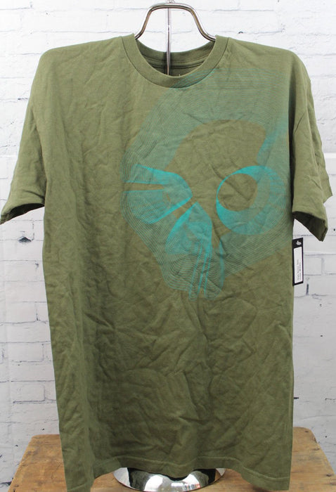 Skullcandy Blitz T-Shirt Short Sleeve Mens Medium Military Green w/ Blue Graphic