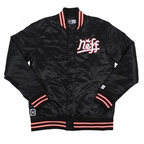 Neff Brookie Baseball / Varsity Style Jacket, Men's Large, Black / Red