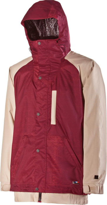 Nitro Citizen Snowboard Jacket, Men's Small, Crimson Xerox Print / Khaki