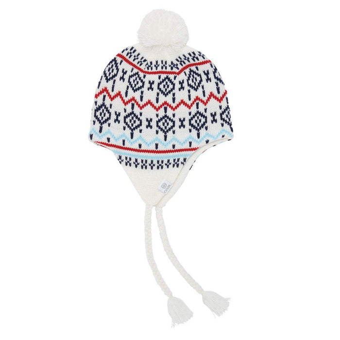 Coal The Sheridan Nordic Pom Ear Flap Beanie, One Size Fits Most, White