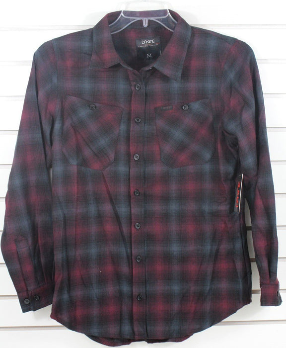 Dakine Women's Cypress Flannel L/S Tech Shirt Medium Shadow / Rosewood Plaid New