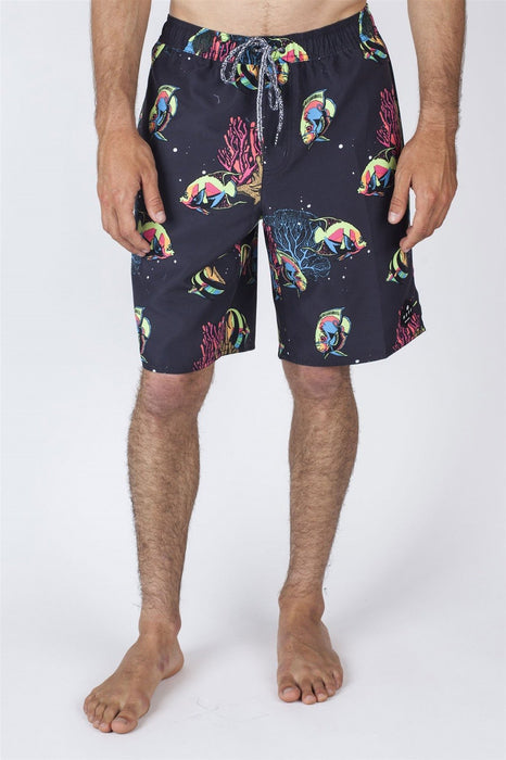 Neff Daily Hot Tub Shorts Mens Medium Neon Tropics Black