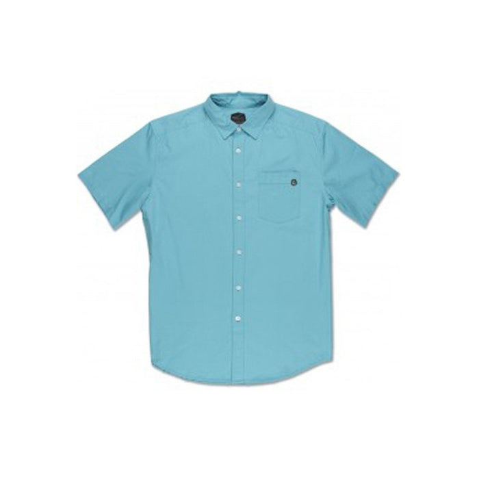Dakine Men's Backyard Button Down Short Sleeve Cotton Shirt Large Fresh Mint New