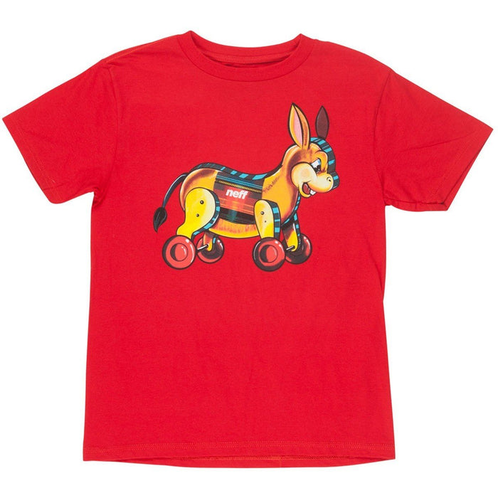 Neff Donkey Toy Short Sleeve T-Shirt Boys Youth Medium Red