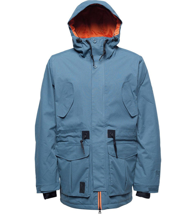 L1 Essex Parka Insulated Snowboard Jacket Mens Size Large Grey Blue