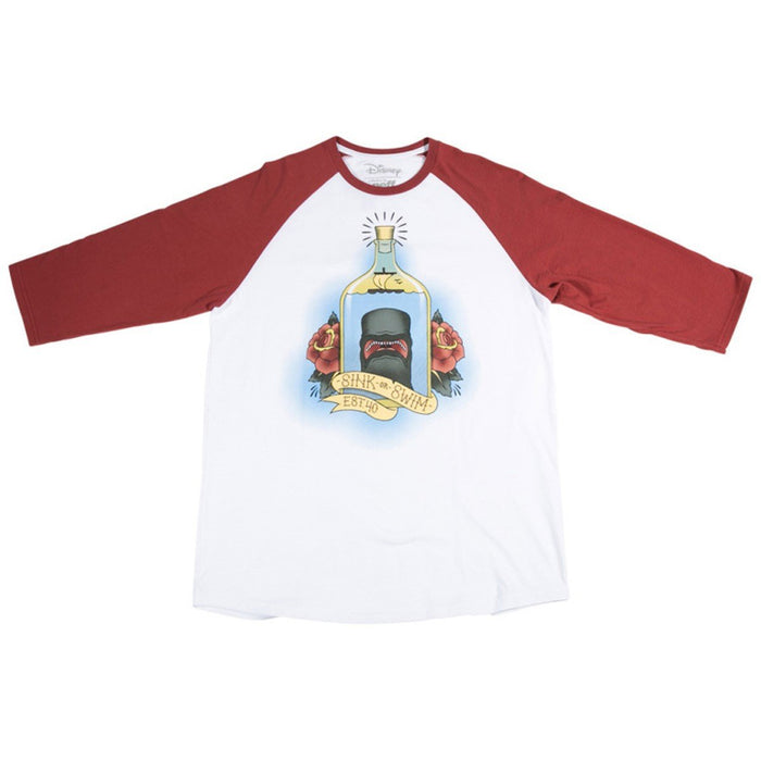 Neff Flash Raglan 3/4 Sleeve T-Shirt Men's Medium White Maroon