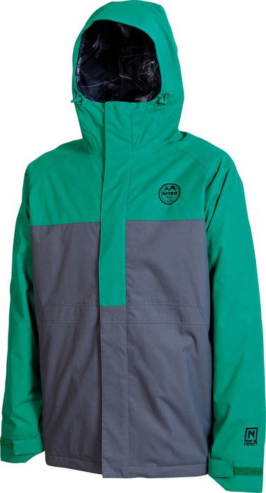 Nitro Funtime Snowboard Jacket, Men's Size Large, Green / Flint Grey