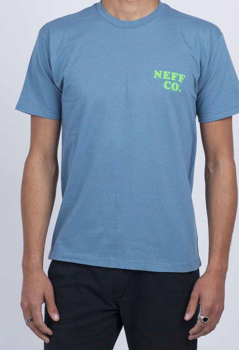 Neff Island Time Cotton Short Sleeve Tee Shirt, Men's Medium, Slate Blue New
