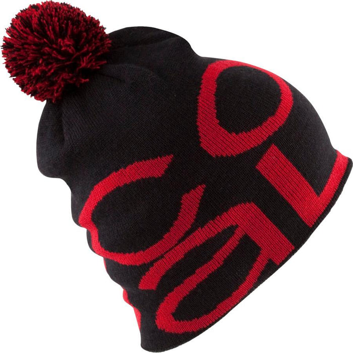 Coal Acrylic The Youth Logo Pom Beanie, One Size Fits Most, Black / Red New