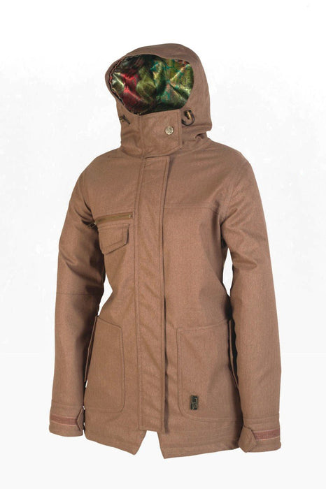 L1TA Nadia Insulated Snowboard Jacket Womens Size Small Tobacco Brown New