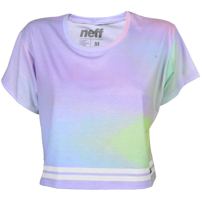 Neff Pastel Fog Crop Top Short Sleeve Shirt Women's Medium Multi Color