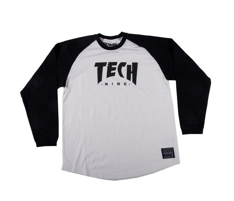 Technine Mens Original Raglan Long Sleeve T-Shirt Small White New