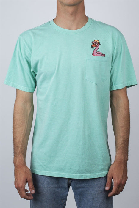 Neff Pigment Peek Pocket Short Sleeve Tee Shirt Mens Medium Turquoise