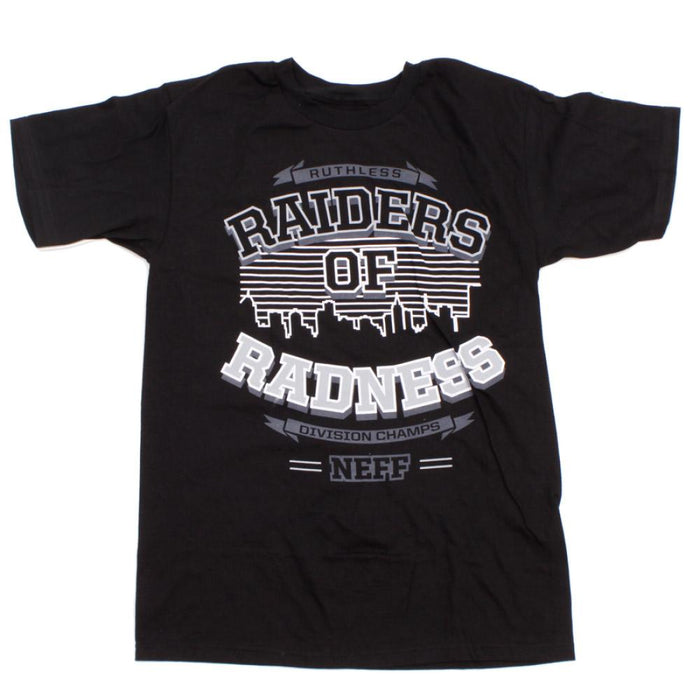Neff Raiders of Radness Cotton Short Sleeve T-Shirt, Men's Small, Black New