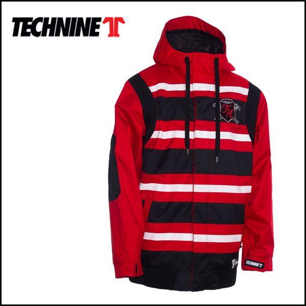 Technine Rugby Shell Snowboard Jacket Mens Size Medium Red Stripe New
